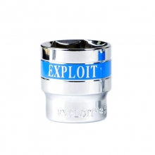 EXPLOIT 台湾制造 12 6角公制镜面蓝带 短套筒扳手 022807