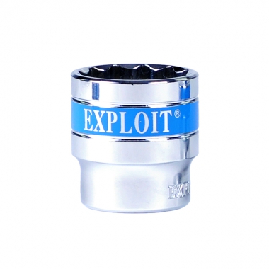 EXPLOIT中国台湾制造12 12角公制镜面蓝带 短套筒扳手022810A
