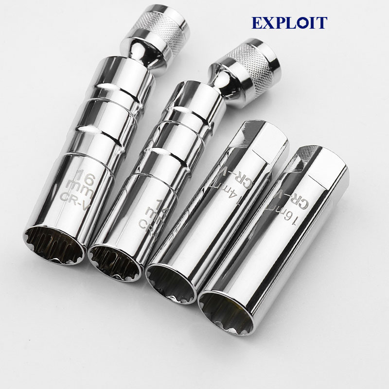 火花塞套筒扳手磁性万向中飞1416mm汽车摩托车加长火星塞拆卸工具