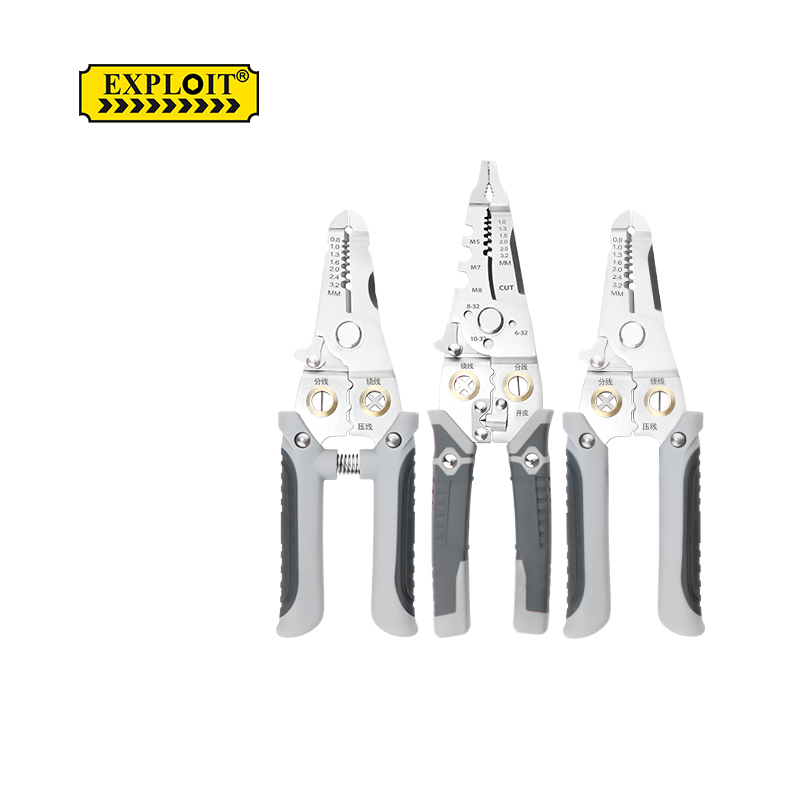 开拓剥线钳电工专用剪线钳多功能扒皮钳子手持多功能分线压线钳