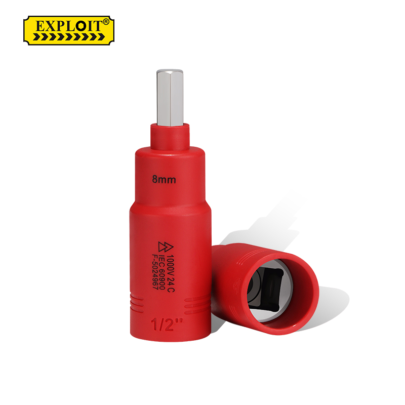 开拓 内六角扳手套筒1000V绝缘耐高压1/2大飞压批内六方旋具套筒