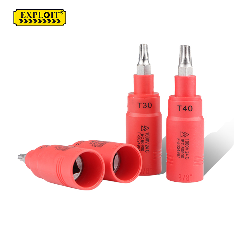 开拓内六角梅花套筒1000V耐高压VDE认证中飞内六花批头高硬度压批