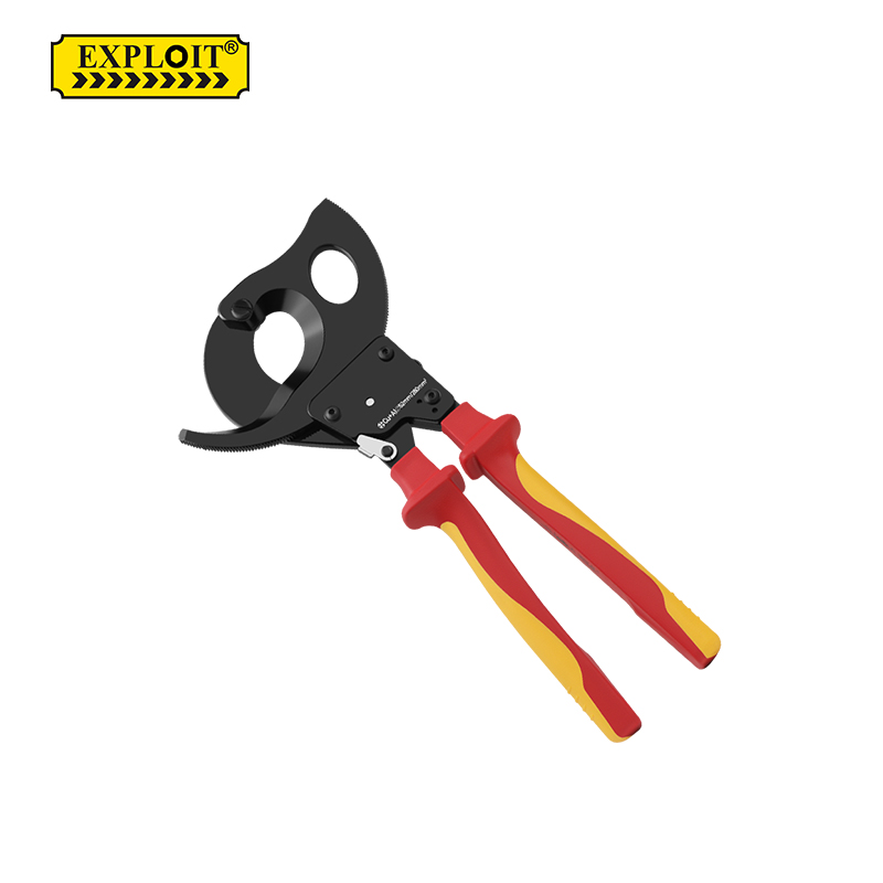 开拓绝缘电缆剪1000V耐高压断线钳齿轮式钢绞线剪刀电工专用工具