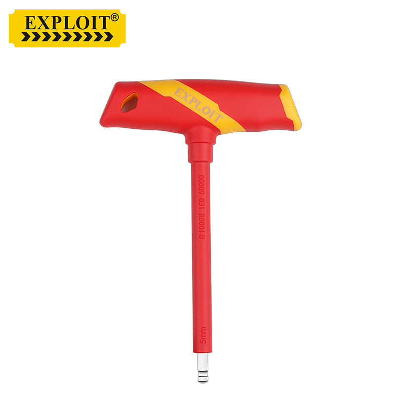 开拓绝缘T型内六角扳手1000V耐高压VDE认证高硬度合金钢维修工具