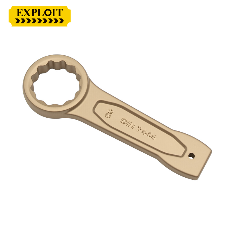 开拓防爆敲击梅花扳手打击扳手单头重型铝青铜单头无火花维修工具