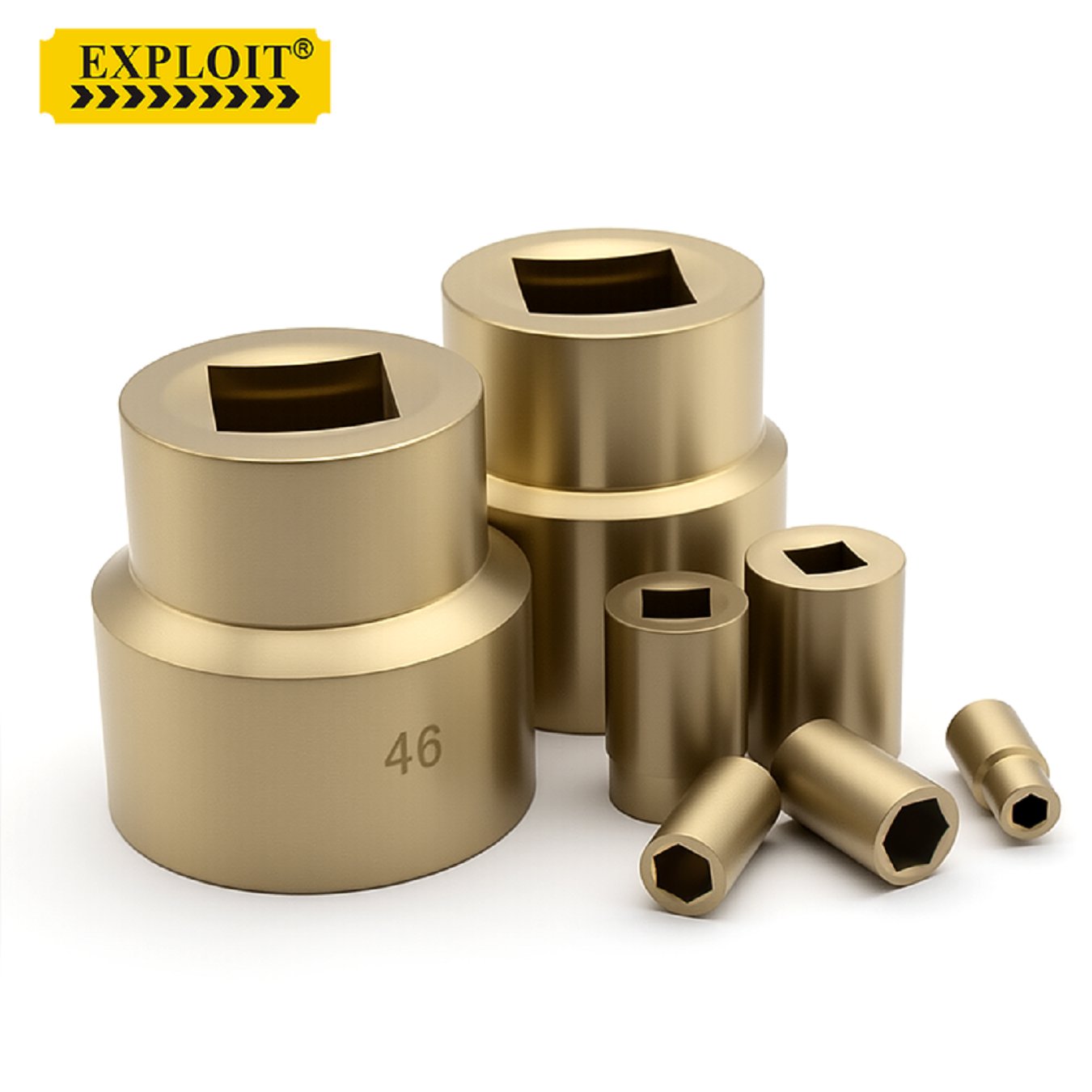 开拓防爆套筒3/8四方接口铝青铜无火花5-20mm工业级维修工具