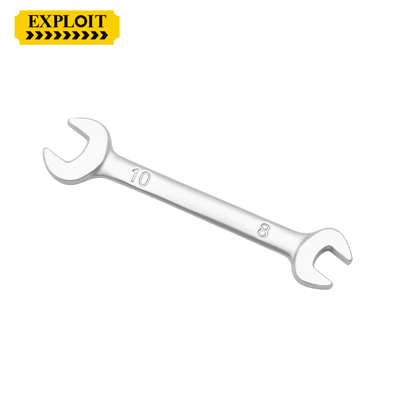 开拓防磁304不锈钢双头呆扳手双开口板子白钢防腐蚀防锈维修工具