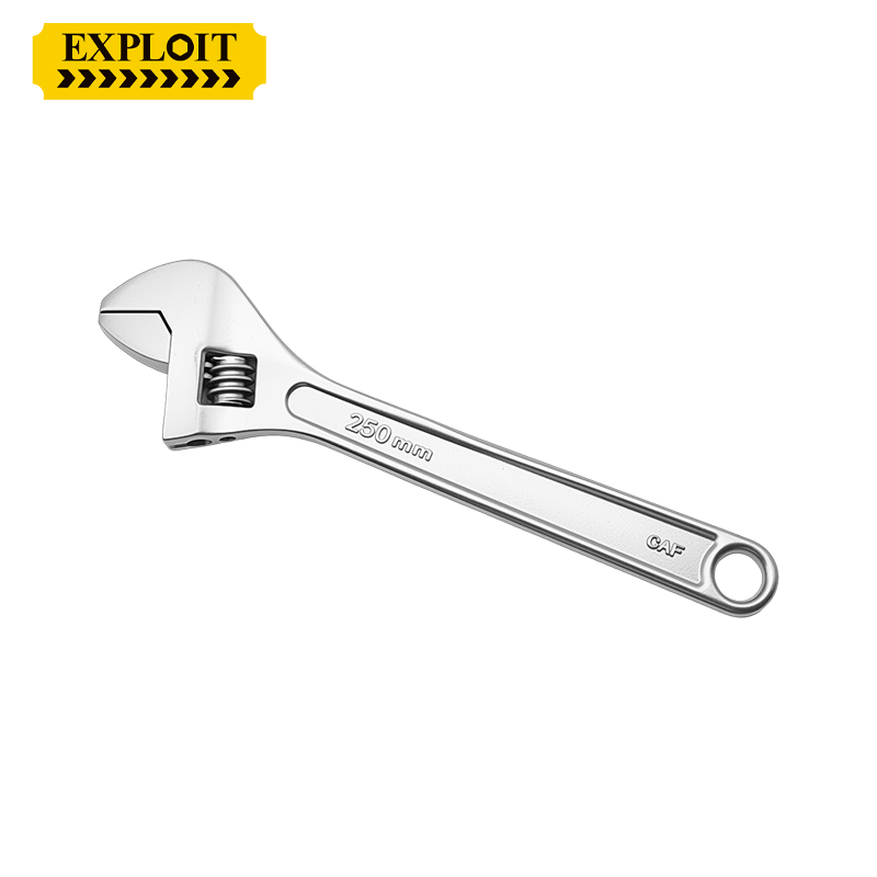 开拓防磁304不锈钢可调活动扳手6-24寸防锈防腐蚀白钢活口扳手