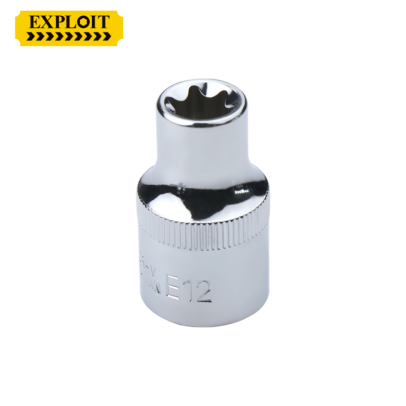 开拓1/2大飞e型6角套筒头花键梅花星型e12E10e14六角扭力扳手批头